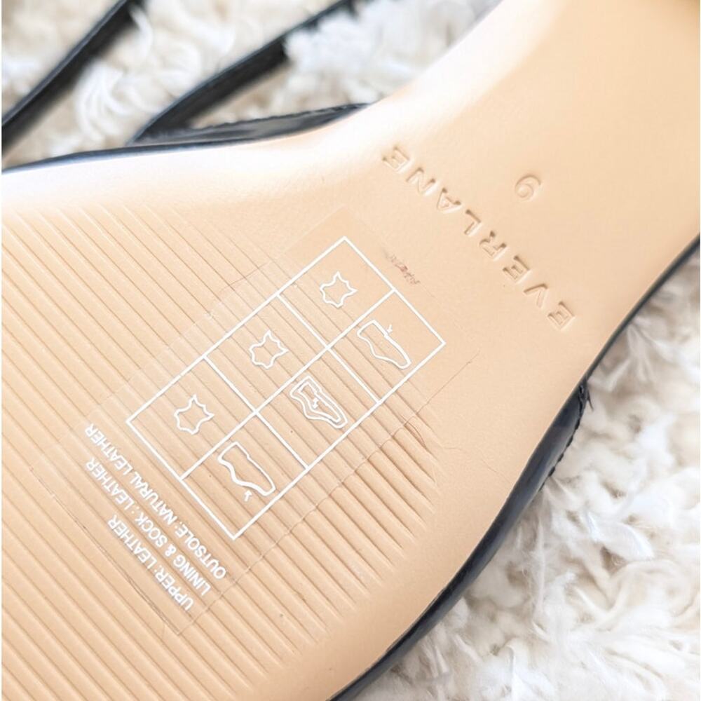 Everlane The Studio Slingback Flat Womens 9 Black Leather Pointed Toe NWT - Picture 3 of 5